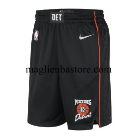Detroit Pistons Pantaloncini Nike 2023-2024 City Edition Nero Swingman - Uomo